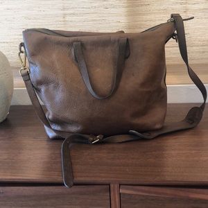 100% leather madewell tote bag